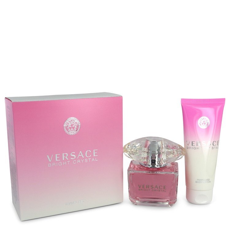 Bright Crystal by Versace Gift Set -- 3 oz Eau De Toilette Spray + 3.4 oz Body Lotion – fragrance gift set by Versace