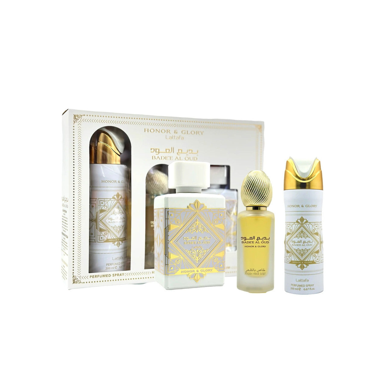 Lattafa Bade'e Al Oud Honor & Glory 3 Piece Gift Set