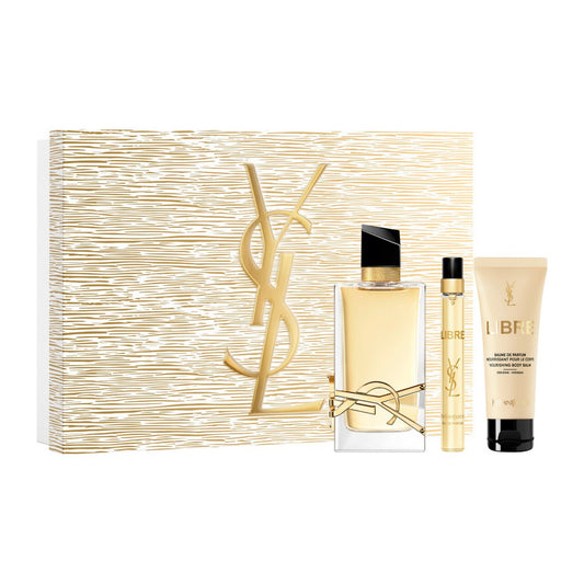 Ysl libre 3 pcs set for women: 3 oz eau de parfum spray + 0.33 eau de parfum spray + 1.6 body balm.